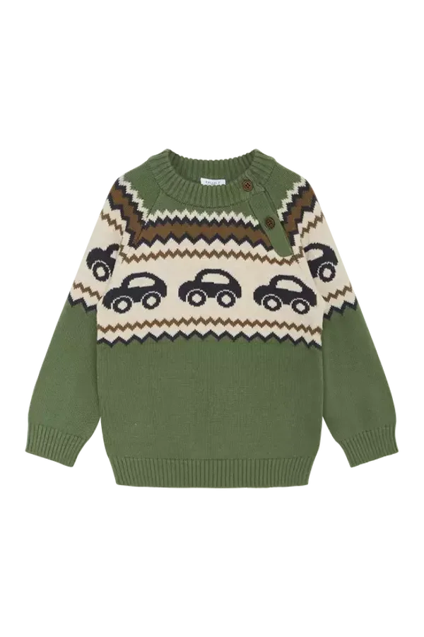 Hust and claire trui met auto