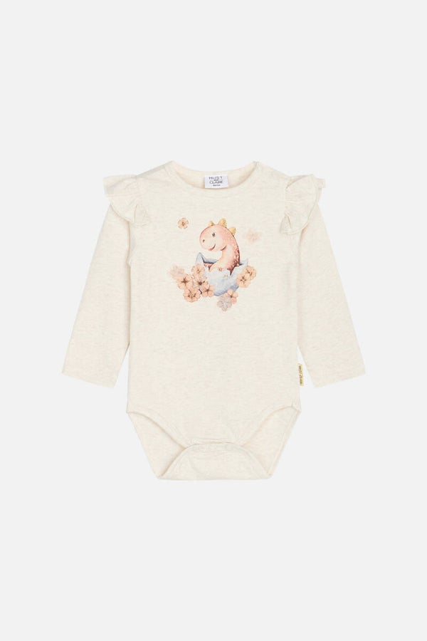 Hust and claire beige body met draakje