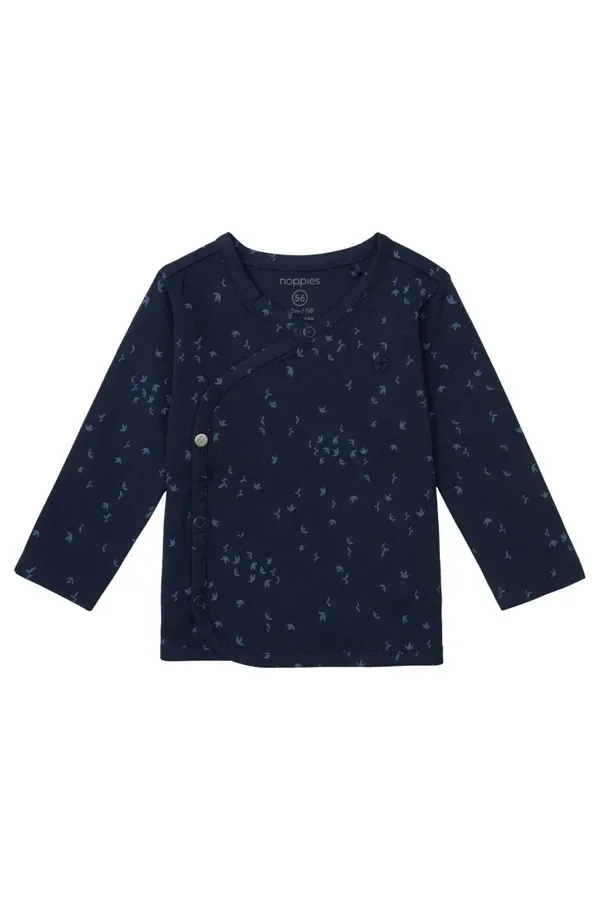 99. Unisex tee wrap nantes all over print Black iris maat 62