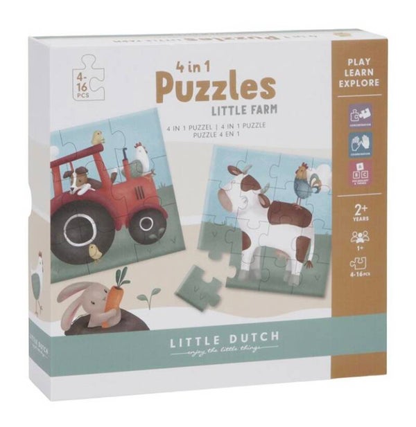 Little dutch 4 in 1 puzzel Little Farm