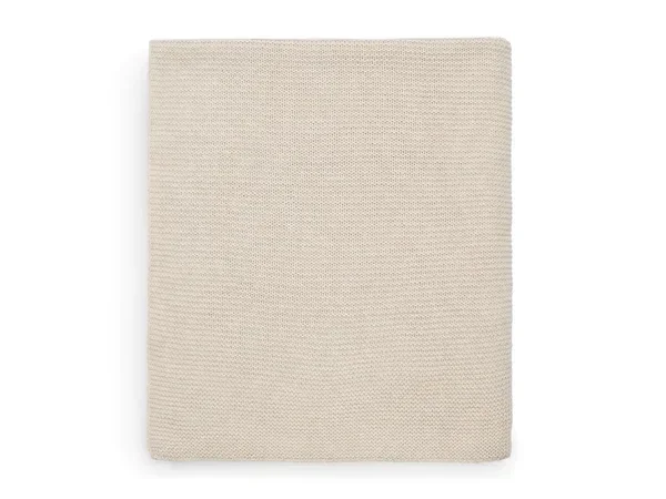 121. Jollein Deken Ledikant 100x150cm Basic Knit - Nougat incl borduurwerk