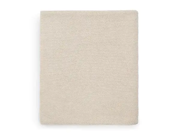121. Jollein Deken Ledikant 100x150cm Basic Knit - Nougat incl borduurwerk