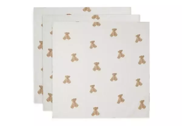 40. Jollein Hydrofiele Doek Small 70x70cm Teddy Bear - 3 Stuks