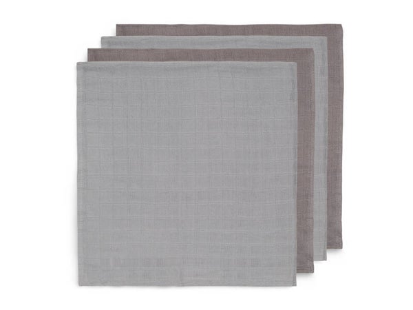 Jollein Hydrofiele Doek Small 70x70cm Bamboe Katoen - Storm Grey - 4 Stuks