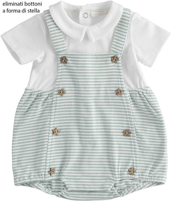 body een deel groen/wit salopette