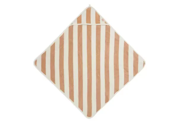Jollein Badcape Stripe Terry 75x75cm - Biscuit - GOTS