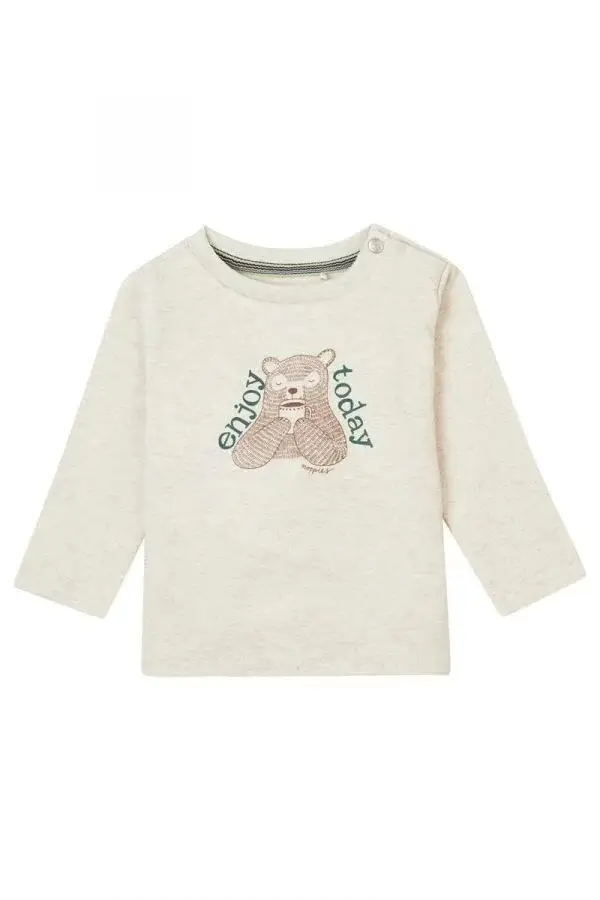 Noppies Baby Longsleeve Gemenos - Oatmeal maat 86