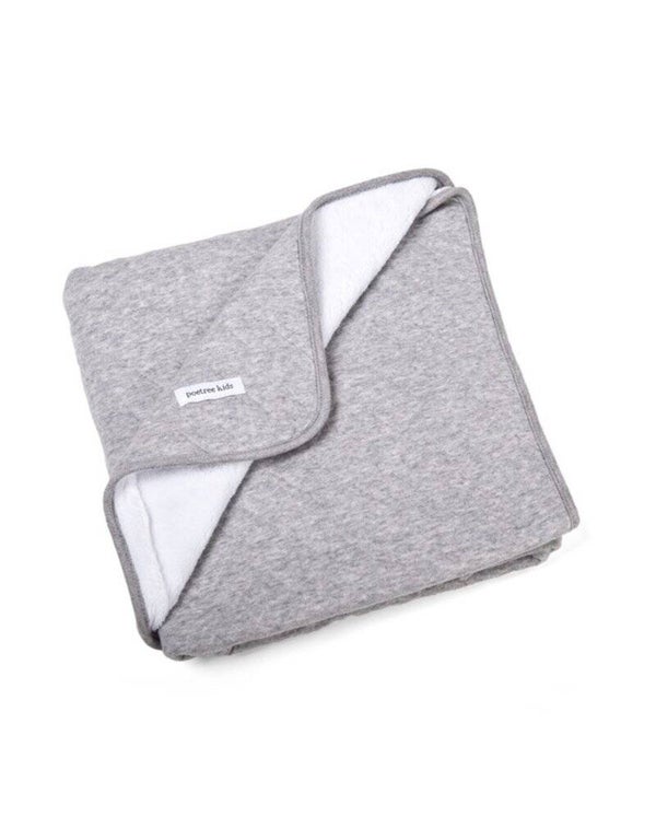 Poetree WIEGDEKEN GEVOERD STAR GREY MELANGE 80x100cm