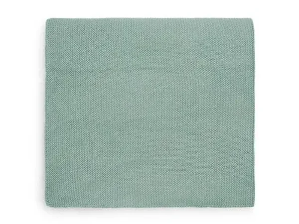 109. Jollein Deken Wieg 75x100cm Basic Knit Forest Green incl borduurwerk