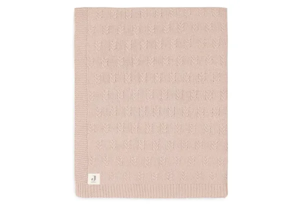 137. Jollein Deken - Grain Knit 100x150cm wild rose incl borduurwerk