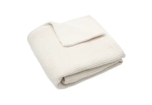 132. Jollein Deken - Basic Knit - Fleece ivory 75x100cm incl borduurwerk