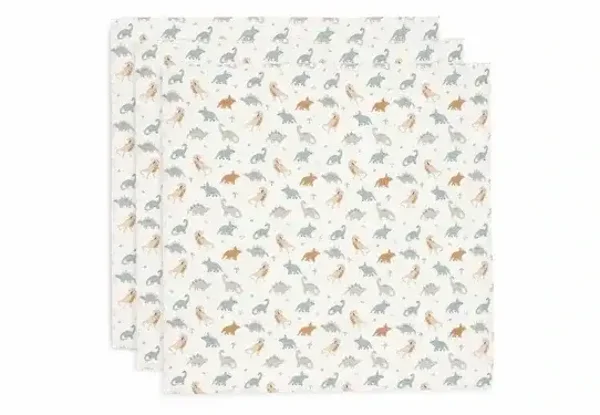 128. Jollein Hydrofiele Doek Small 70x70cm - Roarsome - 3 Stuks