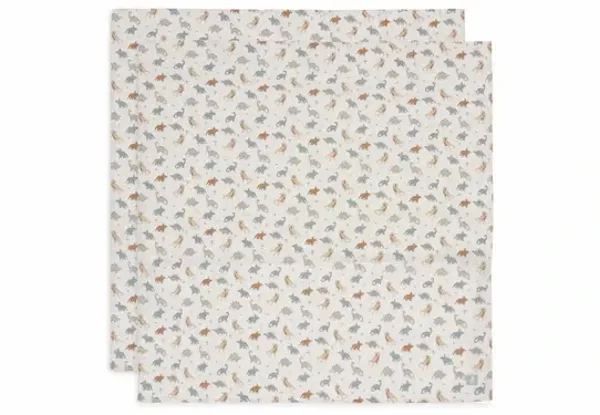 Jollein Hydrofiele Doek Large 115x115cm - Roarsome - 2 Stuks