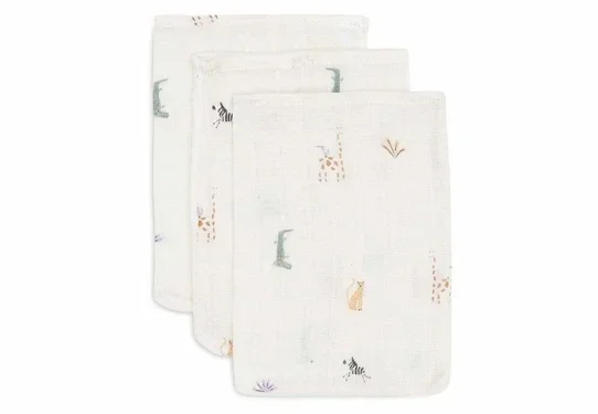 149. Jollein Hydrofiel Washandje 15x20cm - Jungle Jambo - 3 Stuks
