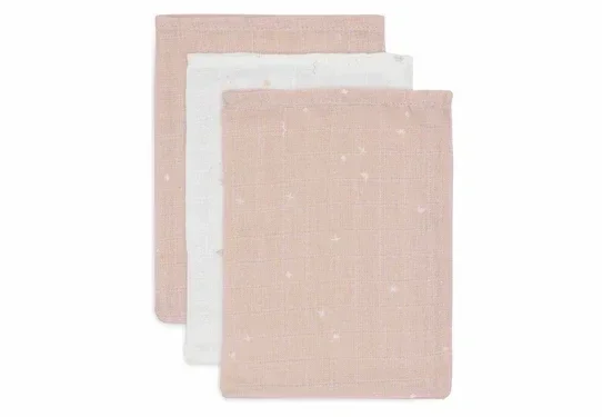 101. Jollein Hydrofiel Washandje 15x20cm Twinkling - Wild Rose - 3 Stuks