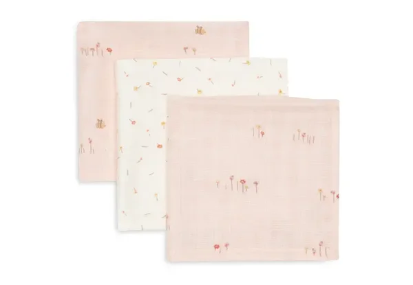 Jollein Monddoekje Hydrofiel 31x31cm - Pretty Picnic - 3 Stuks