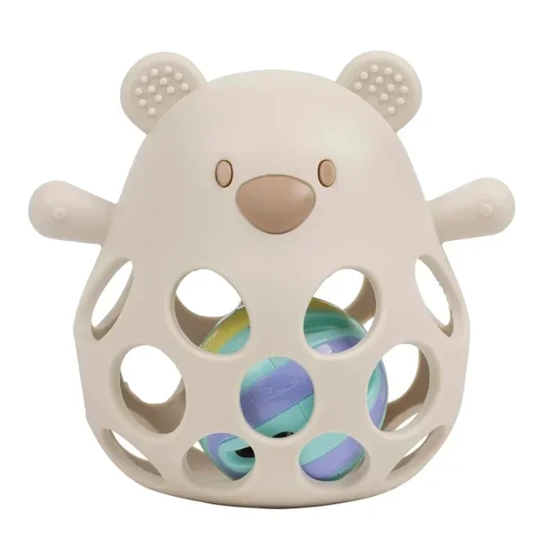 87. Nattou Rammelaar met bal Beer SILICONE - SILICONE - 13,5 cm - Silicone Klei