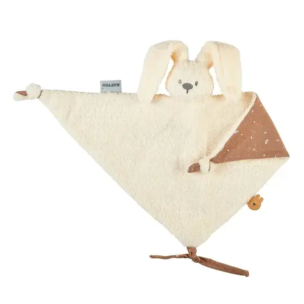 133. Nattou Maxi Knuffeldoekje Doudou Konijn LAPIDOU vanille incl borduurwerk