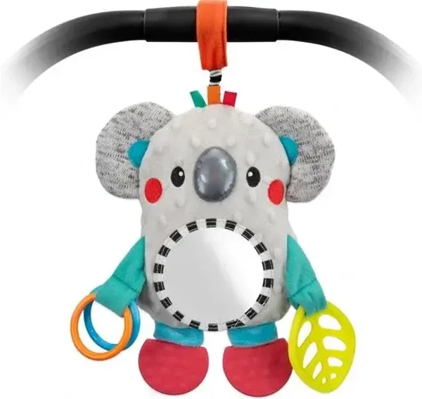112. Sassy - Knuffel baby - Autostoelspeeltje - Met bijtringen en spiegel - Koala Mirror
