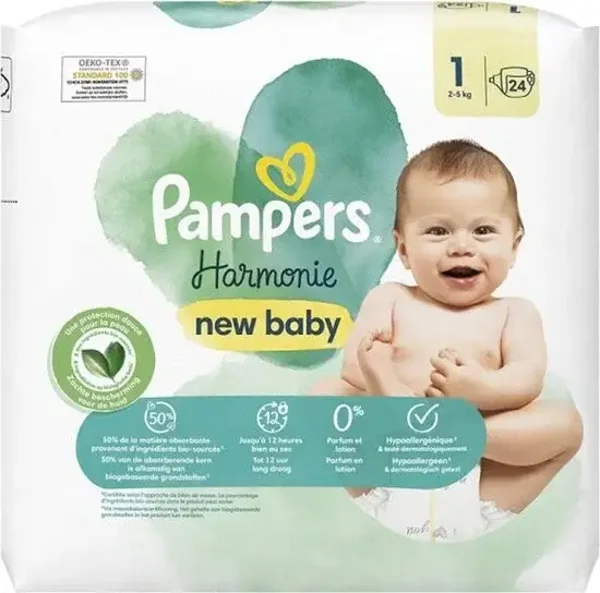 138. Pampers - Harmonie - Maat 1 - 24 Stuks - 2/5 KG