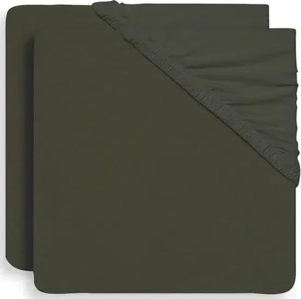 138. Jollein Hoeslaken Jersey 60x120cm - Leaf Green 2stuks