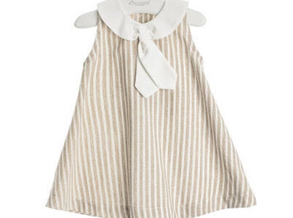 Coccodé kleedje met bruine streepjes zonder mouwen