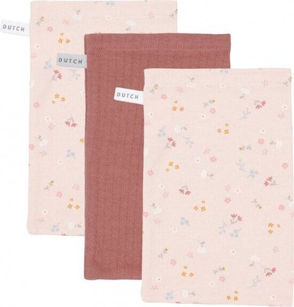 Little dutch Washandjes set Pure Pink Blush / Little Pink Flowers