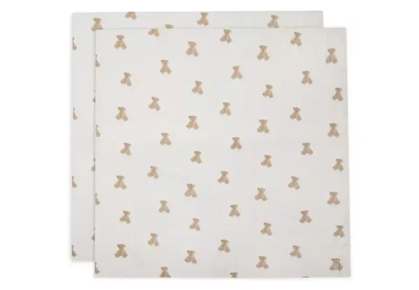 7.  Jollein Hydrofiele Doek Large 115x115cm Teddy Bear- 2 Stuks