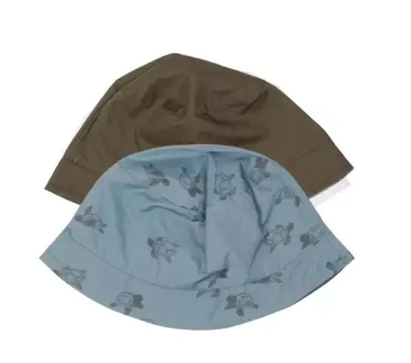 Little dutch Reversible zonnehoedje Turtle Island / Olive - maat 1