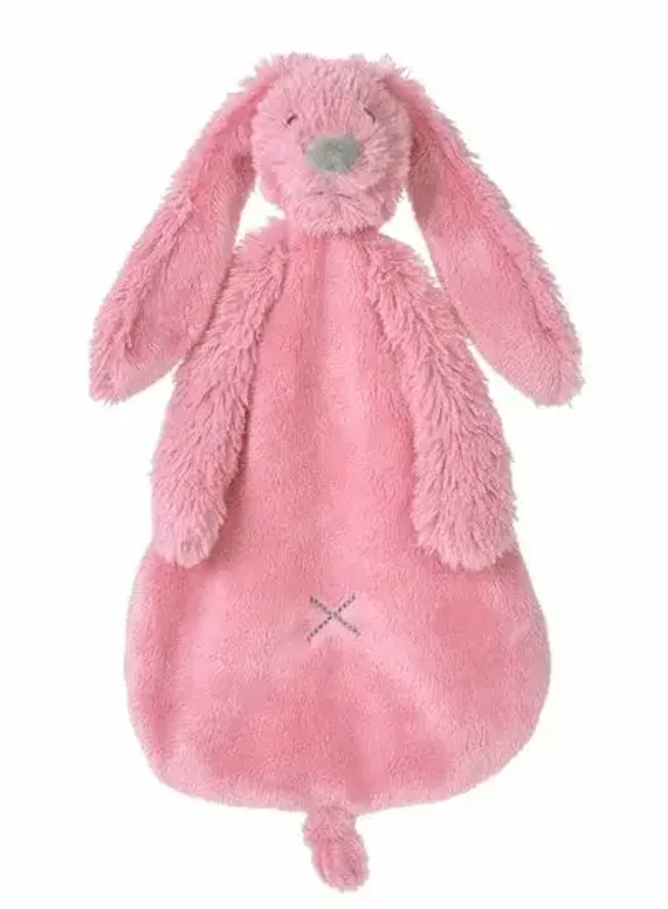 137. Deep Pink Rabbit Richie - knuffeldoekjes incl borduurwerk