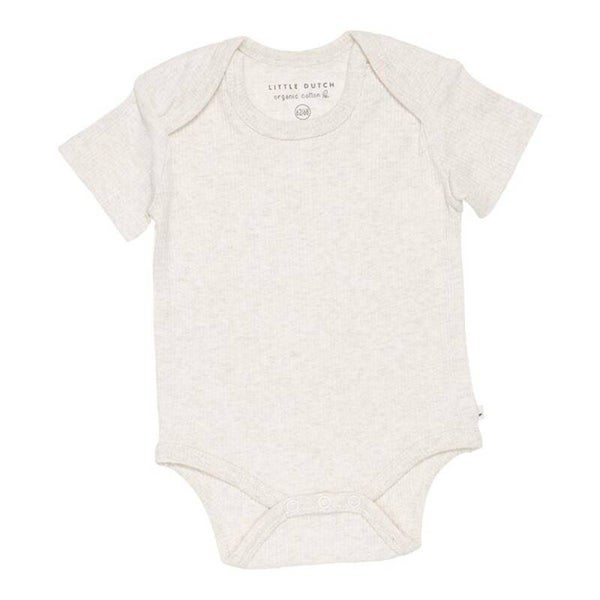Little dutch Romper korte mouw Rib Sand