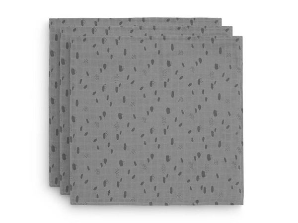Jollein Hydrofiel Multidoek Spot 70x70cm - Storm Grey - 3 Stuks