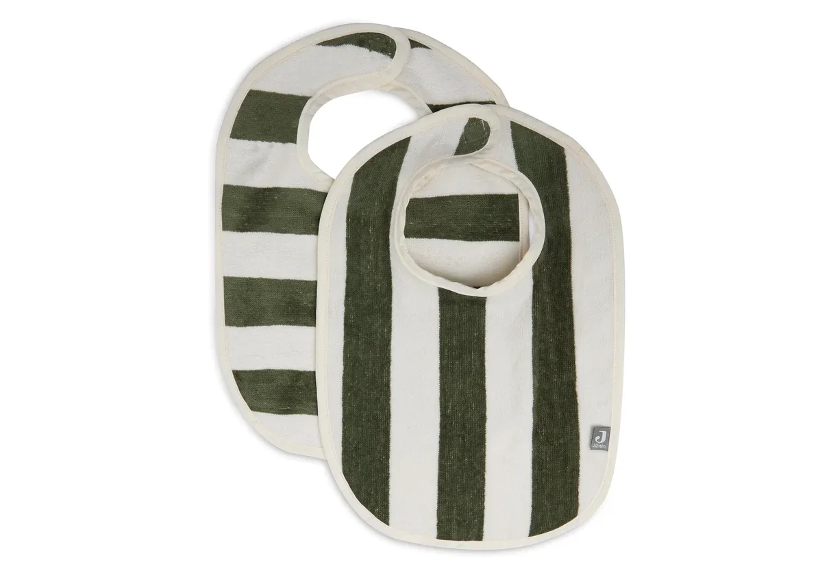 Jollein Slab Stripe Terry - Leaf Green - 2 Stuks - GOTS