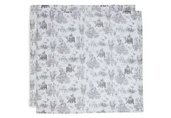 Jollein Hydrofiele Doek 70x70cm Pimpelmees Forest Animals - 2 stuks
