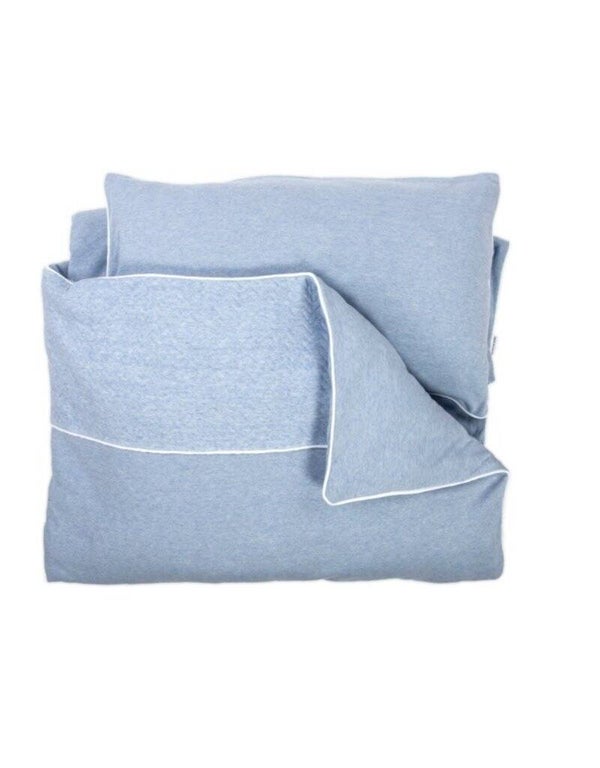 Poetree WIEG / PARK DEKBEDOVERTREK 80X80CM & KUSSENSLOOP CHEVRON DENIM BLUE