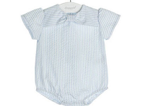 Coccodé body met blauwe streepjes en strik