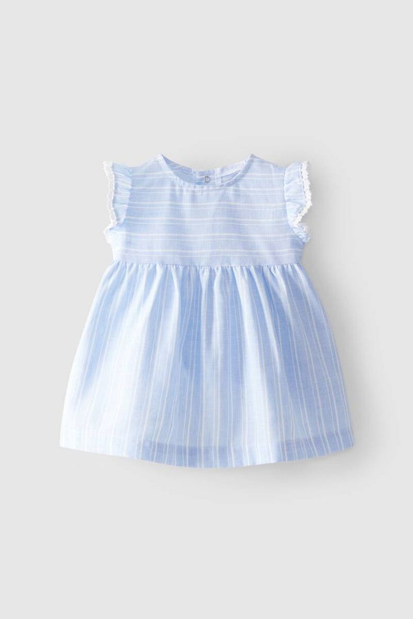 Laranijnha blauw kleedje met streepjes