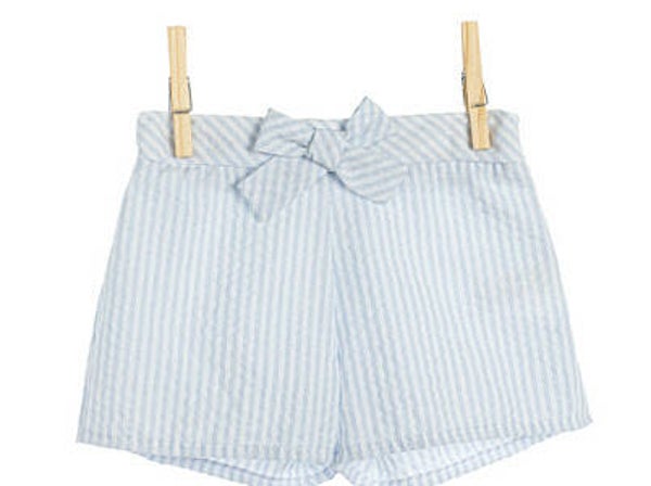 Coccodé short met blauwe streepjes en strik
