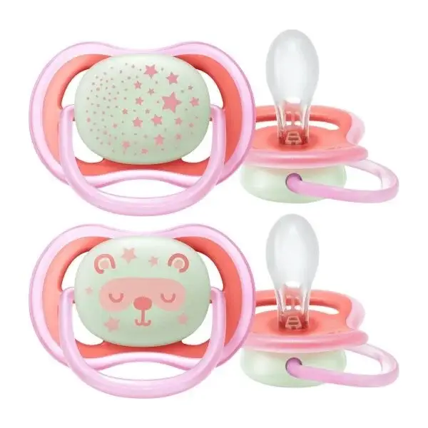 47. Avent Ultra Air Night Fopspeen Girl 6-18 Mnd 2 Stuks