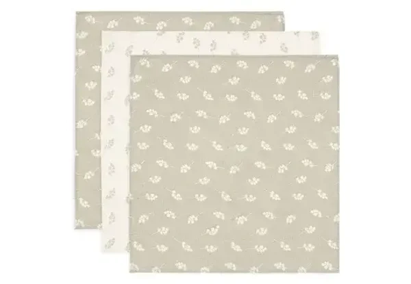 138. Jollein Hydrofiele Doek Small 70x70cm Twig - Olive Green - 3 Stuks