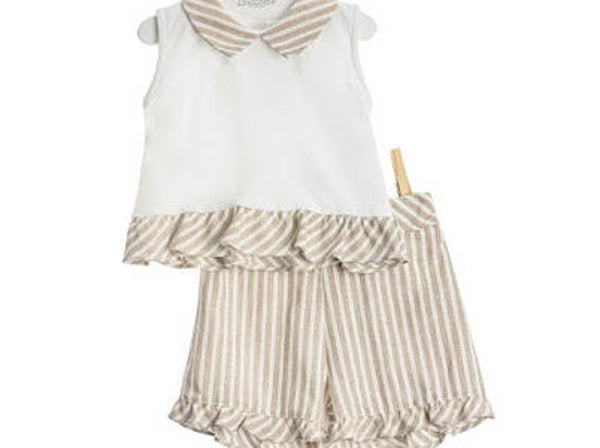 Coccodé setje met bruine streepjes