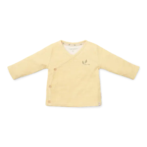 124. Little dutch T-shirt wrap long sleeves Warm yellow check maat 44