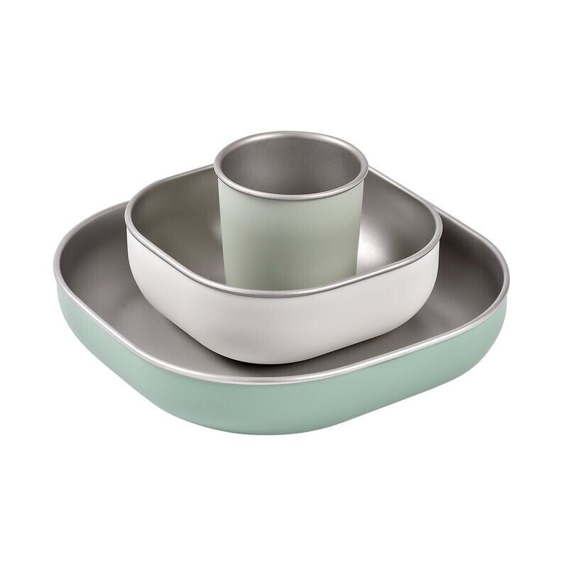 124. Béaba RVS Maaltijdset voor Magnetrongebruik - Sage green