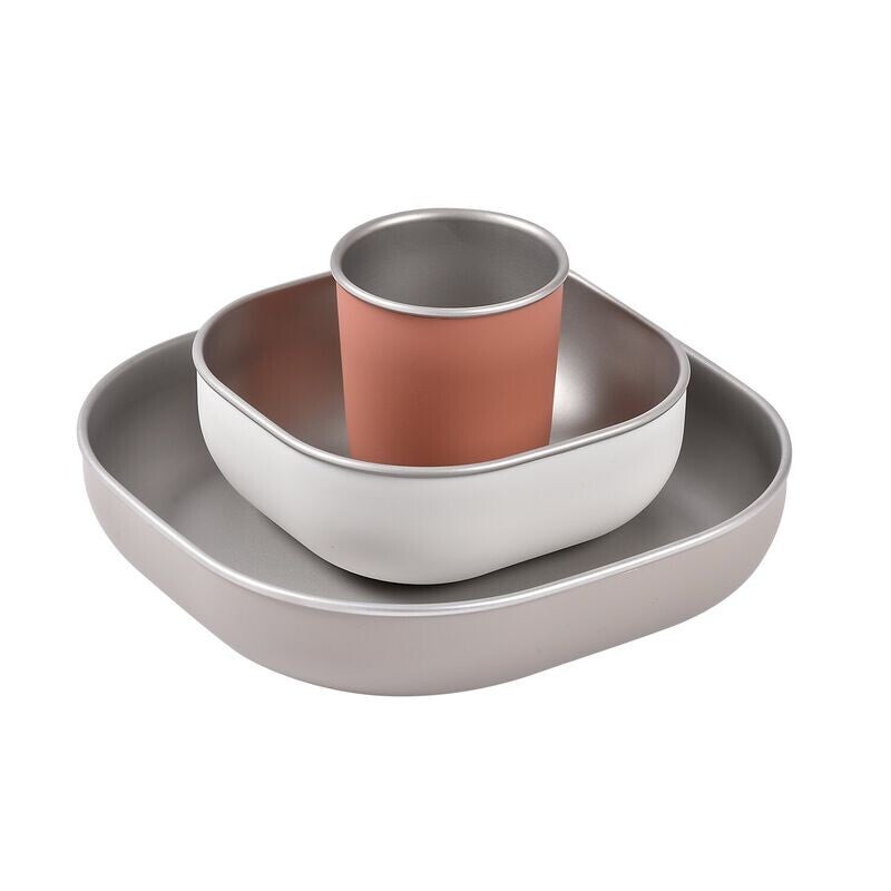 124. Béaba RVS Maaltijdset voor Magnetrongebruik - Terracotta