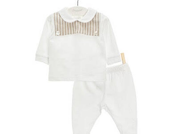 Coccodé 2delig setje met bruine streepjes