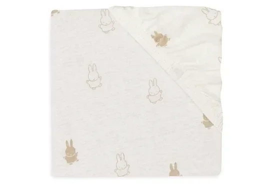 132. Jollein Hoeslaken Jersey 40/50x80/90cm Happy Miffy Nougat