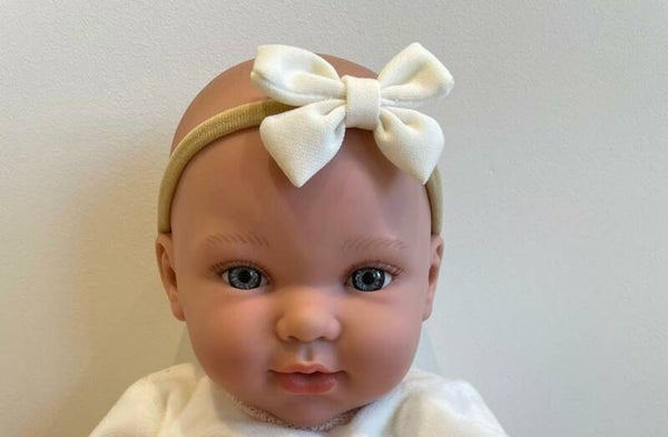 Haarband vlinderstrik wit