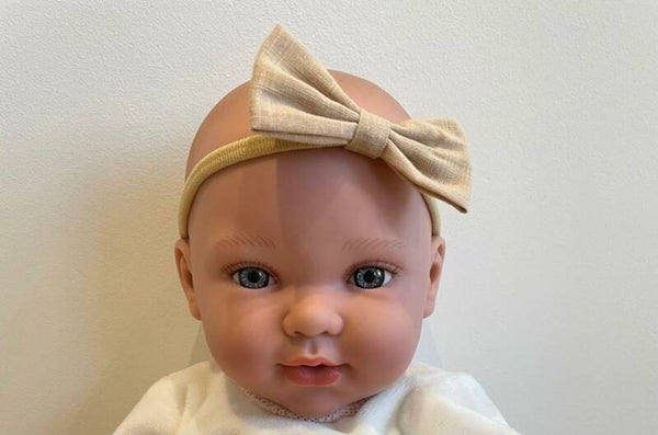 Haarband strik beige