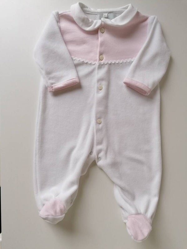 Baby pakje wit/roze fluweel 6 maand