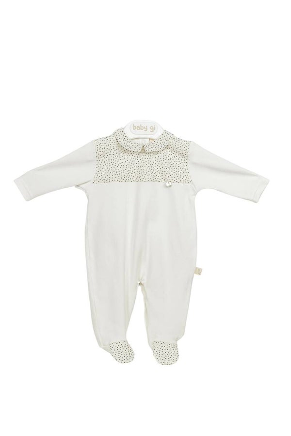 créme kleurig boxpakje met "Dots detail" 6 maand